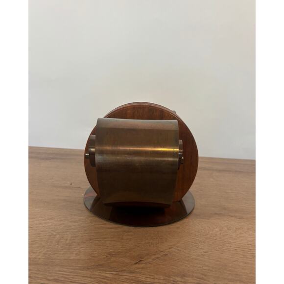 Vintage Art Deco Fred Farr Style Wood Brass Book Holder 1930s - Picture 5 of 7